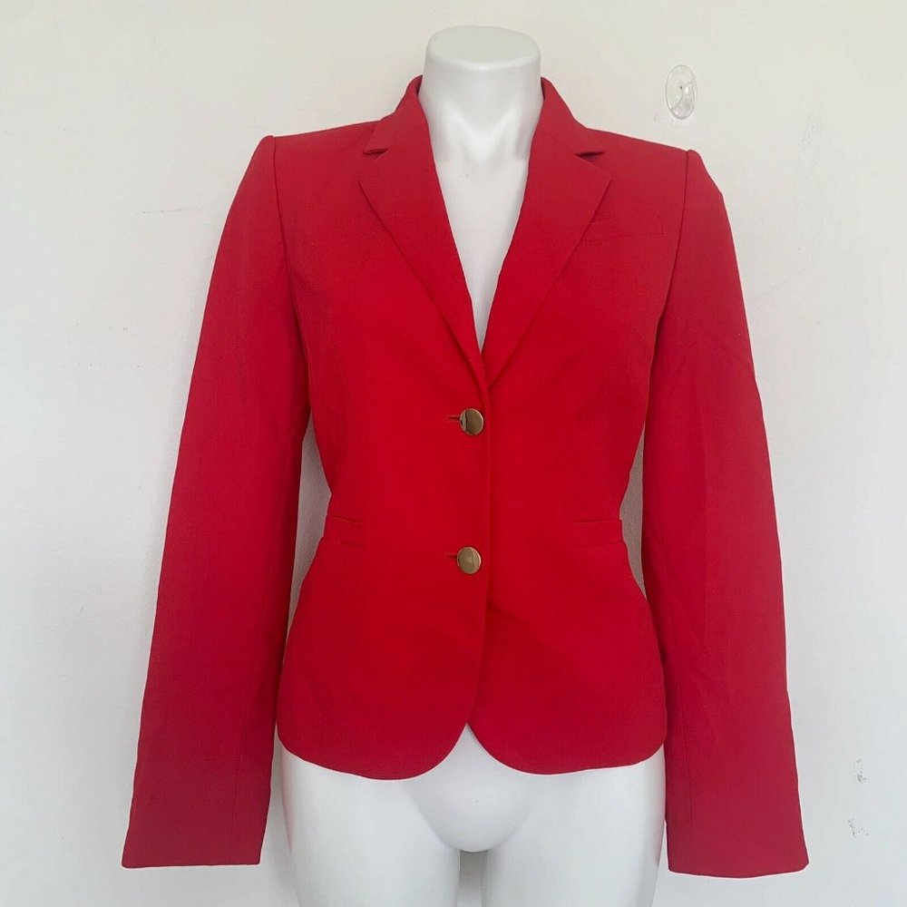 Calvin Klein Red two gold button STRETCHY Suit Jacket Blazer Size 6